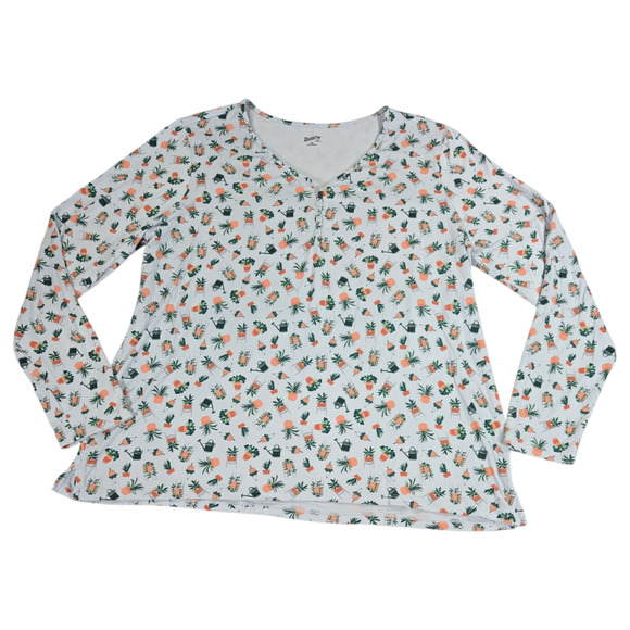 Duluth Trading Wom XXL Long Sleeve Top Gardening Plants Succulents Lounge Shirt - Picture 2 of 10